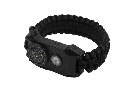 Bransoletka Survivalowa Paracord 9w1 Krzesiwo Kompas Latarka BR-004