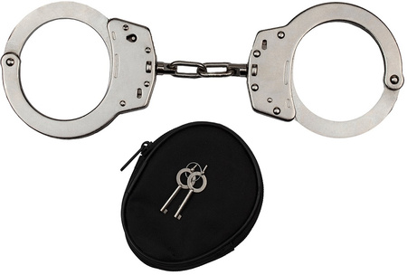 KAJDANKI POLICYJNE ŁAŃCUSZKOWE + KABURA KJ-007