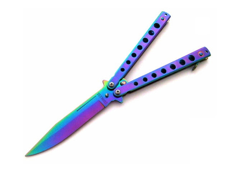 Nóż Motylek Rainbow N-495B
