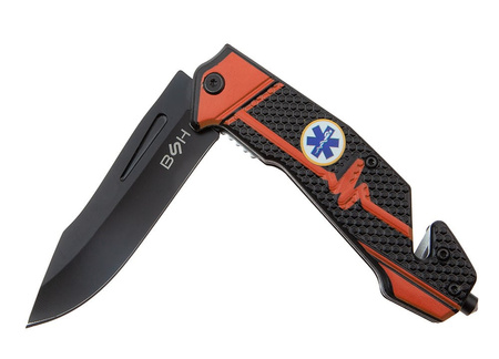 Nóż Ratowniczy BSH ADVENTURE N-380B Sprężynowy