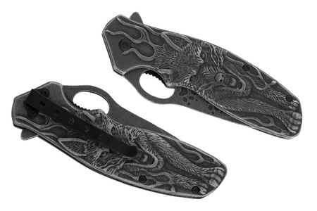 Nóż Składany BSH ADVENTURE WOLF N-072 Sprężynowy