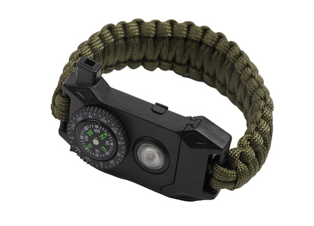 Bransoletka Survivalowa Paracord 9w1 Krzesiwo Kompas Latarka BR-004