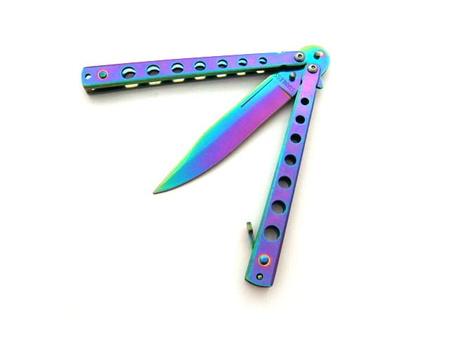 Nóż Motylek Rainbow N-495B