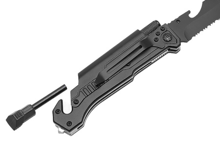 Nóż Ratowniczy BSH ADVENTURE 3w1 N-061Z Latarka Krzesiwo